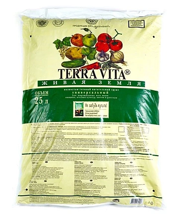 Грунт Живая земля универсальный, 25 л (Terra Vita) Грунт Живая земля универсальный, 25 л (Terra Vita)